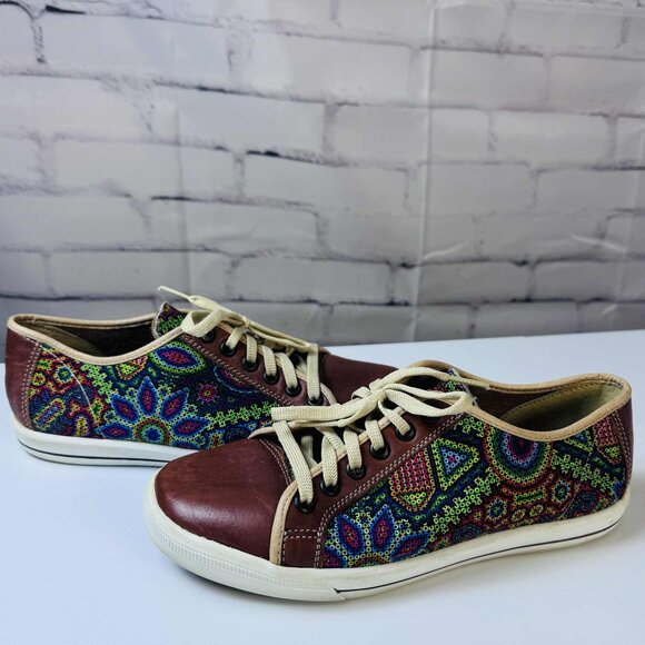 Colorful Mandala Boho Sneakers – Handmade Mexican Style – Women's Size ~8 - Picture 4 of 8